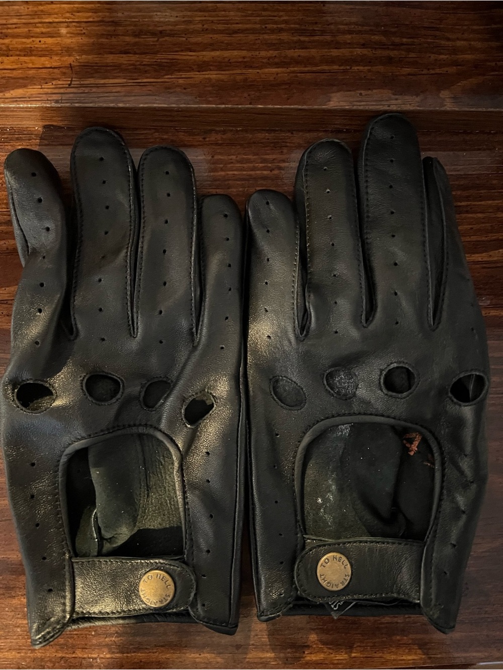 Straight to Hell "Bullitt" black leather gloves